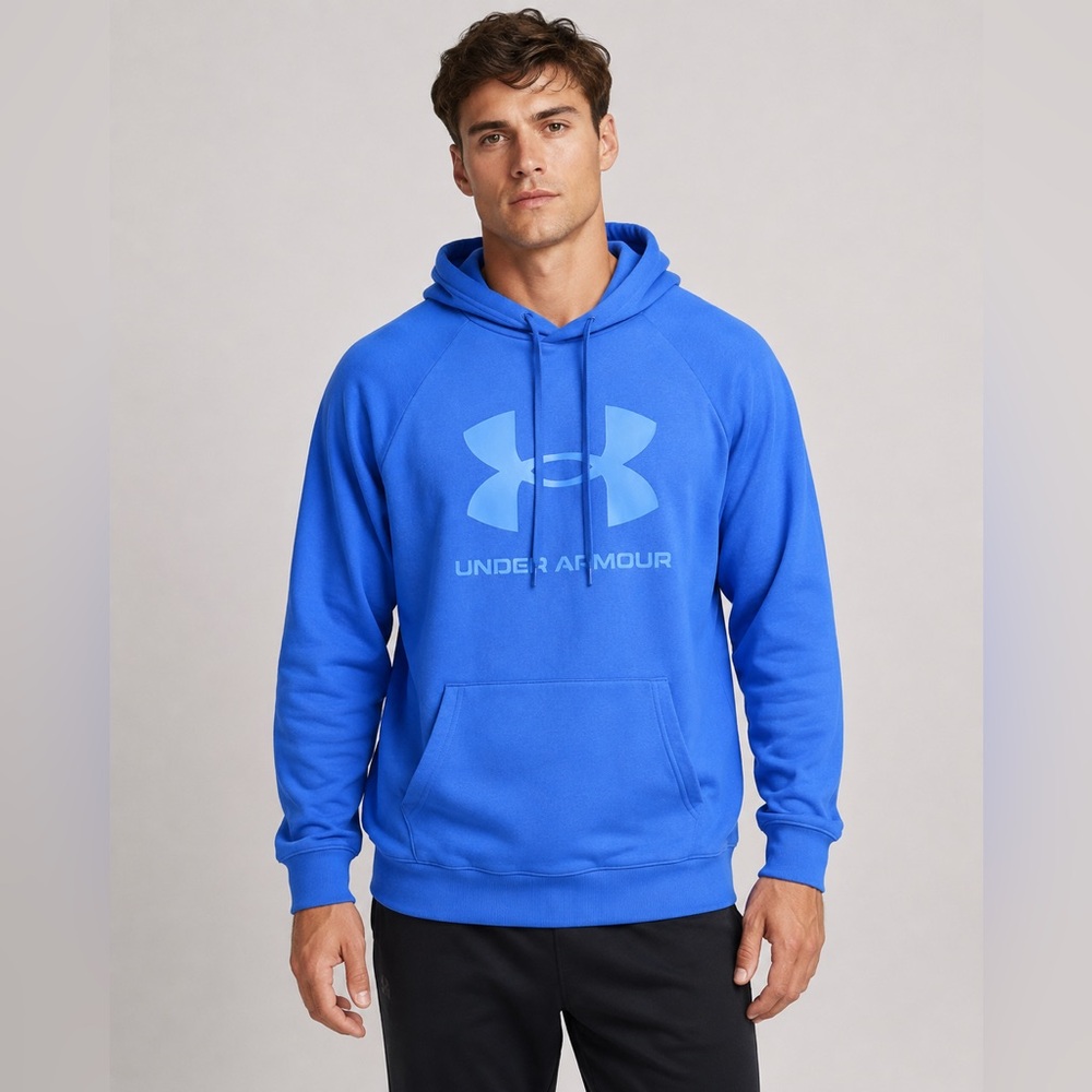 Under Armour Rival Fleece Logo Hoodie Men’s Medium Blue Sweatshirt NWT